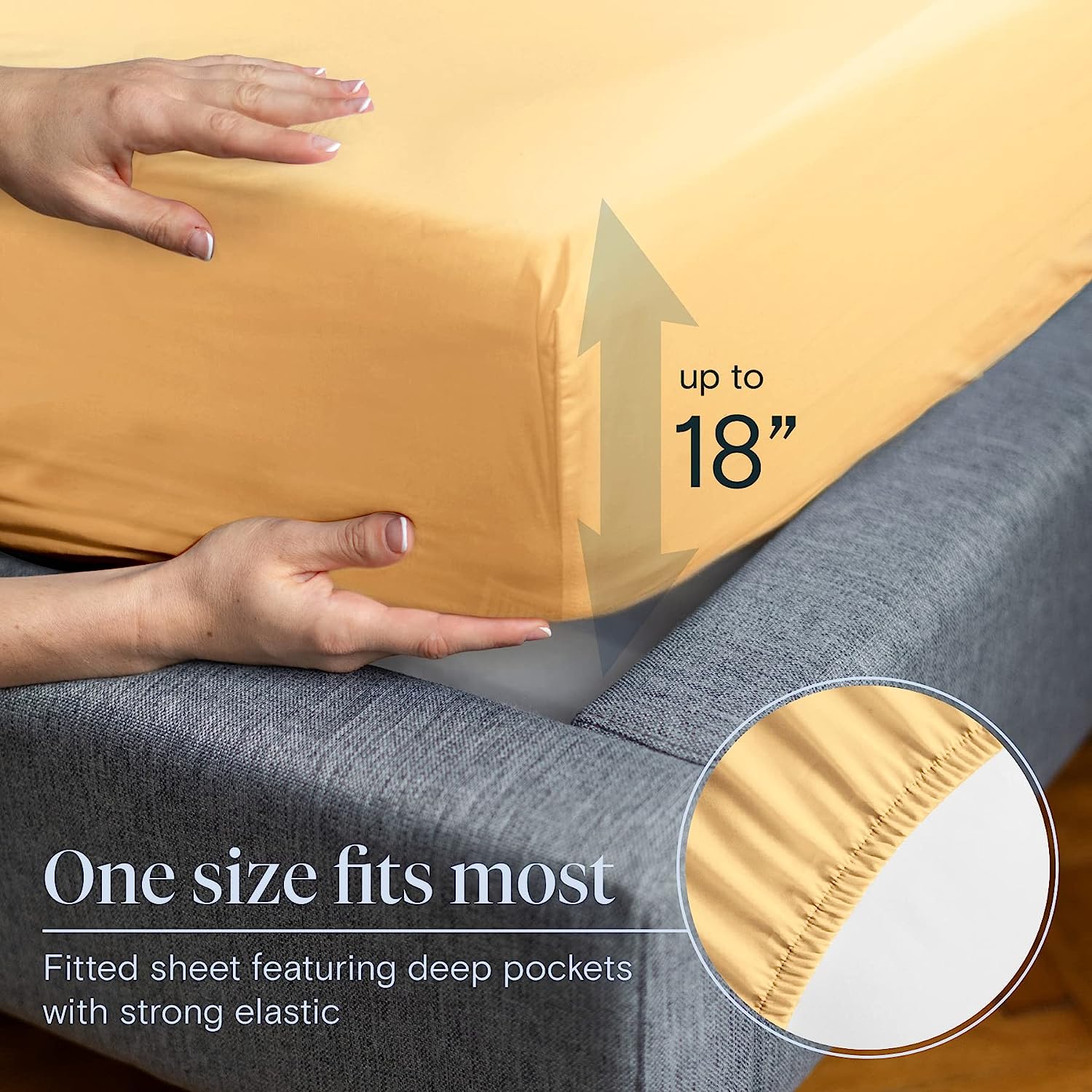 LuxClub 6 PC California King Size Sheet Set Bamboo Sheets Deep Pockets 18" Eco Friendly Wrinkle Free Cooling Sheets Machine Washable Hotel Bedding Silky Soft - Butter California King