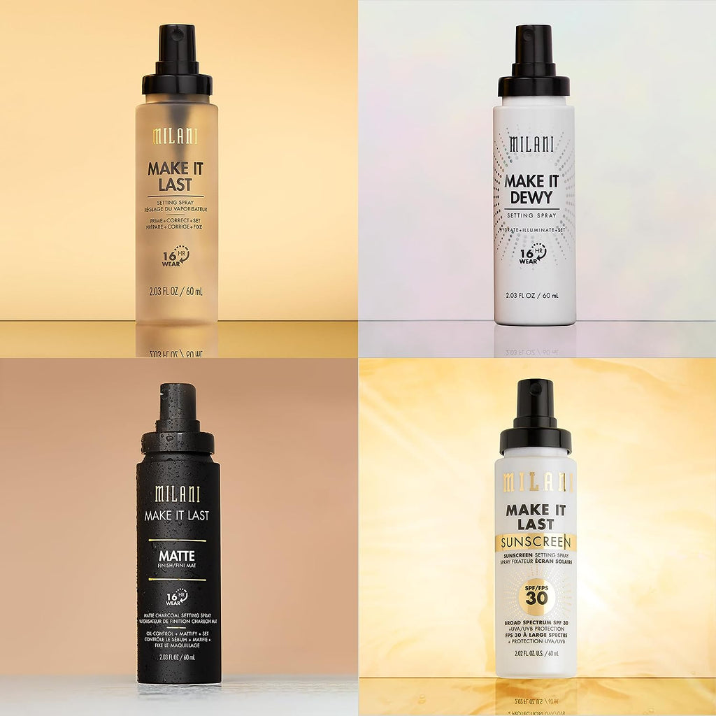 Milani Make It Last 3-in-1 Setting Spray and Primer- Prime + Correct + Set - Makeup Finishing Spray and Primer - Long Lasting Makeup Primer and Spray - 2 Pack