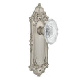 Victorian Plate 2-3/8 in. Backset Satin Nickel Privacy Bed/Bath Crystal Victorian Door Knob