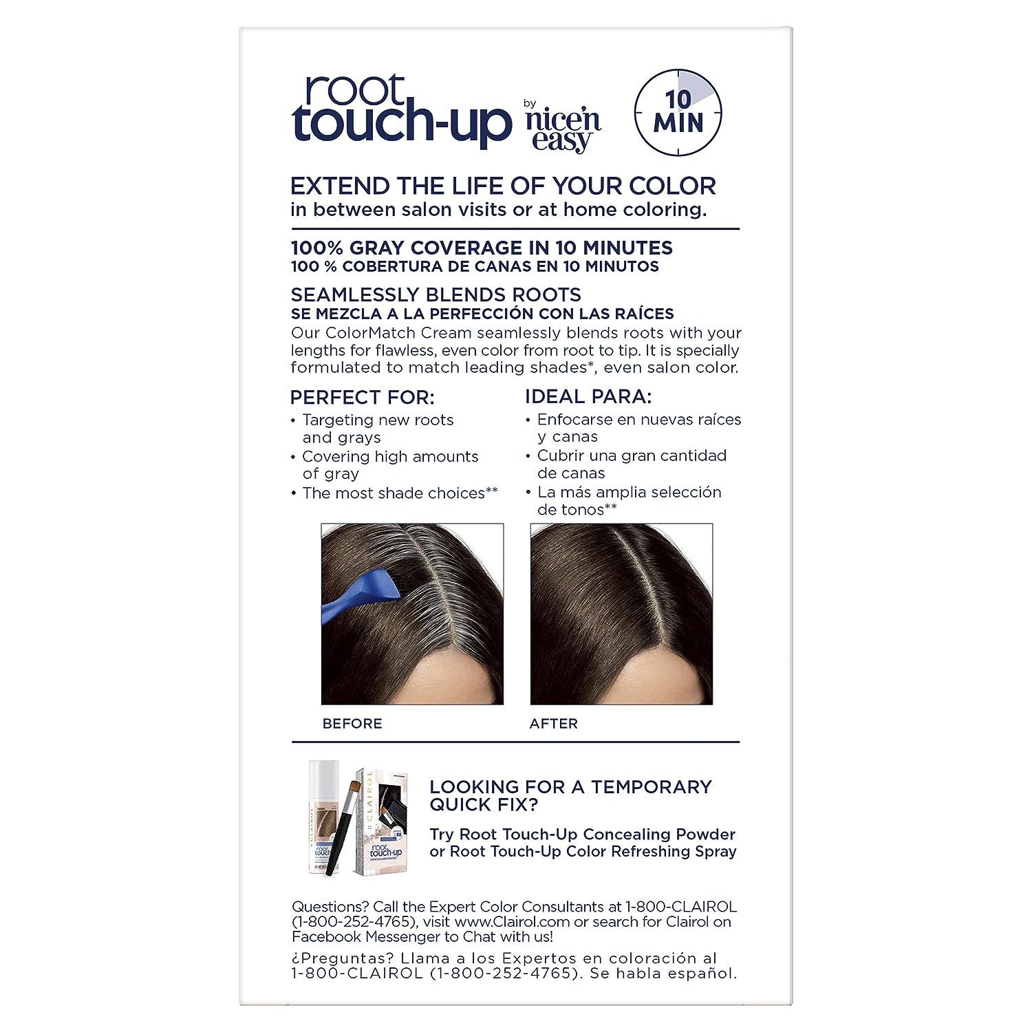Clairol Root Touch-Up by Nice'n Easy Permanent Hair Dye, 4G Dark Golden Brown Hair Color, Pack of 1