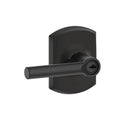 Broadway Matte Black PassaHall/Closet Door Lever with Greenwich Trim