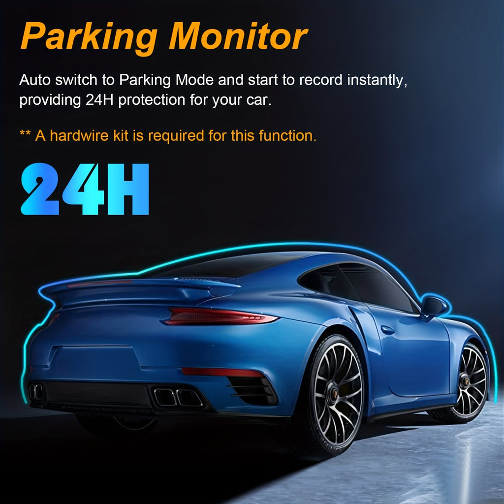 Dash Camera Front And Inside With 32G SD Card, 3.16inch Dash Cam 1080P, G Sensor High Definition Night Vision Loop Recording Wide Angle Car DVR