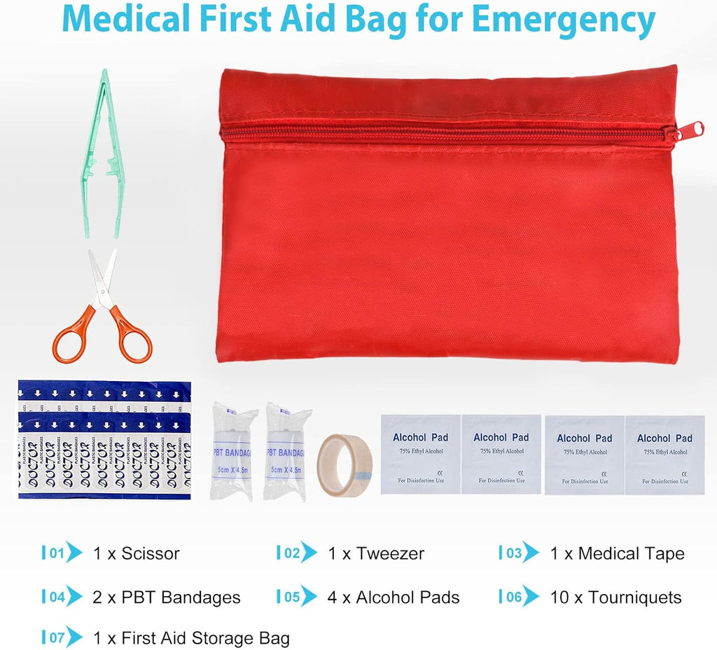 Emergency Car Kit,Roadside Safety Assistance Kit with Jumper Cable for Women Men Adult Girl Trip,Black Auto Truck Automotive Vehicle Road Side Emergency Bag with First Aid Kit Shovel for Driver Travel
