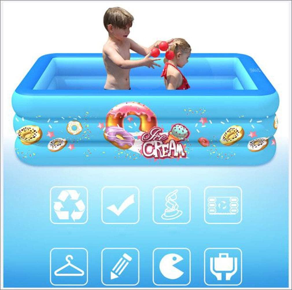 Outdoor Kids Swimming Pool,PVC Abrasion-Resistant Inflatable Swimming Pool,Family Swimming Pool Above Ground, Paddling Pool Tub for Ages 3+,210cm