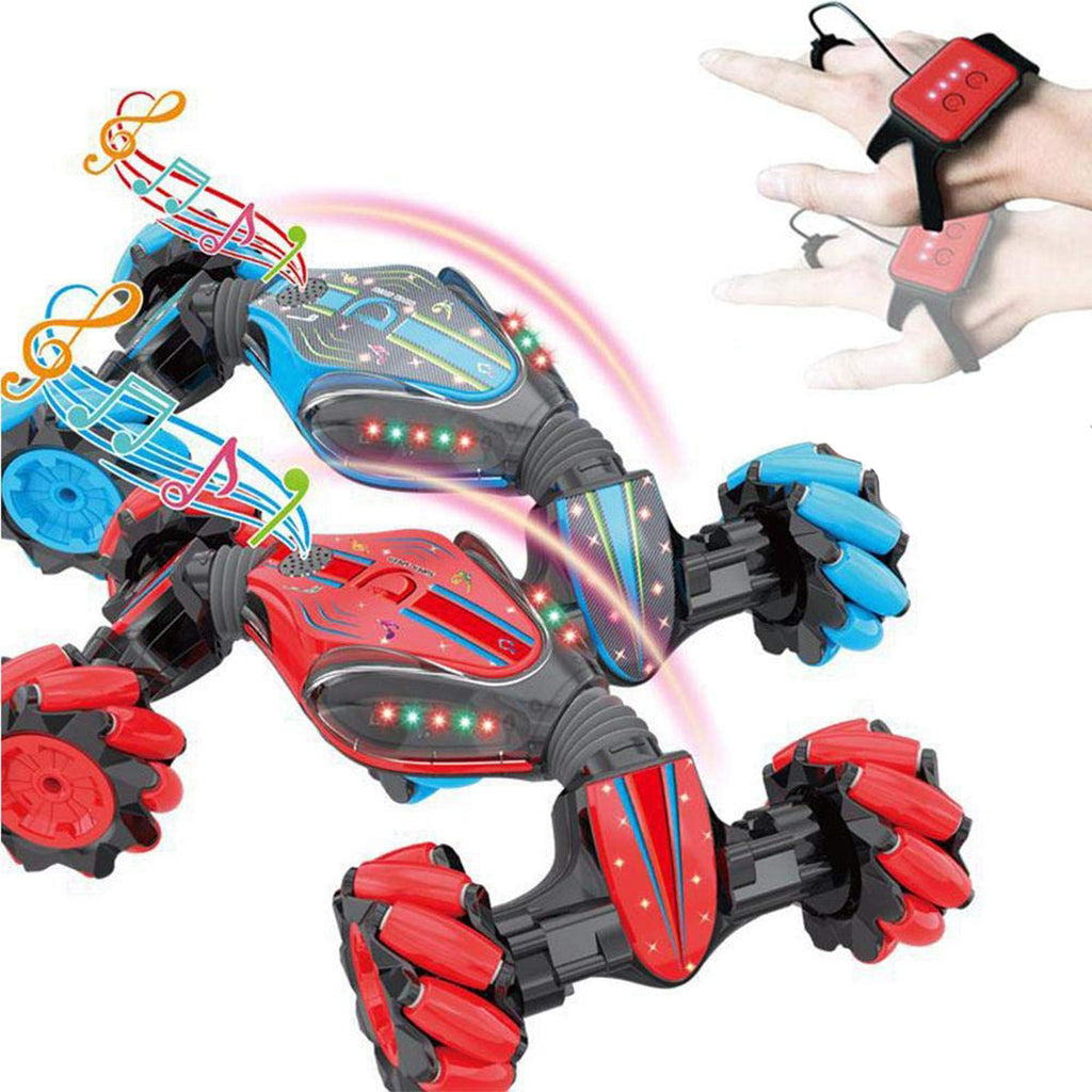 2 Pack Remote Control Stunt Toy Car 2.4G Gesture Sensing Remote Control Stunt Car with Four-Wheel Drive Off-Road Dancing Side Driving Toys Suitable for Any Terrain Children Gift