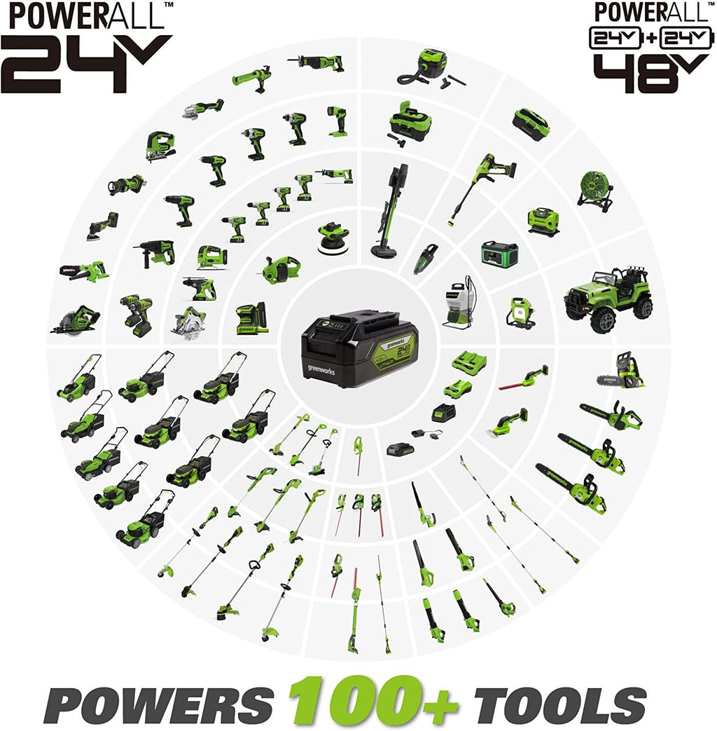 Greenworks 48V 21" Brushless Cordless Self-Propelled Electric Lawn Mower, Leaf Blower, String Trimmer, (2) 5.0Ah Batteries and Rapid Charger