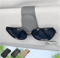 CHOSMOYI Magnetic Leather Sunglass Holder for Car, Sunglasses Clip for Car Visor, Auto Interior Accessories Universal for Different Size Eyeglasses (Grey)