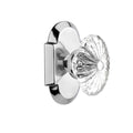 CottaPlate 2-3/4 in. Backset Bright Chrome Privacy Bed/Bath Oval Fluted Crystal Glass Door Knob