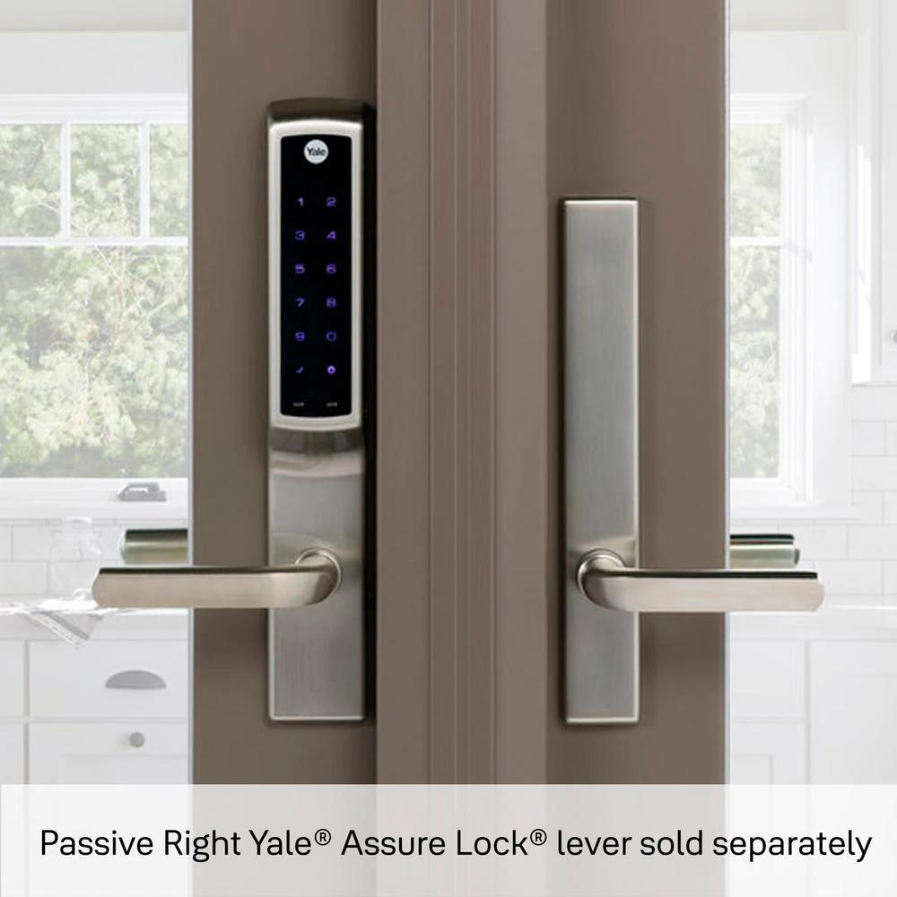 Assure Lock for Andersen Patio Doors Satin Nickel No Cylinder Deadbolt with Wi-Fi and Touchscreen Keypad