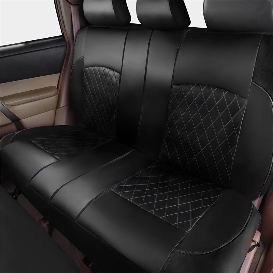 All Season PU Leather Universal Car Seat Cover Set Full Surrounded Cushion Protector Pad Anti-Scratch Fit Sedan Suv Pick-up Seat