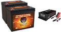 2 VMAX MB107-85 12V 85ah Group 24 AGM Batteries + BC2410XMA Smart Charger 24V 10A 3 Pin Male XM for ie P300