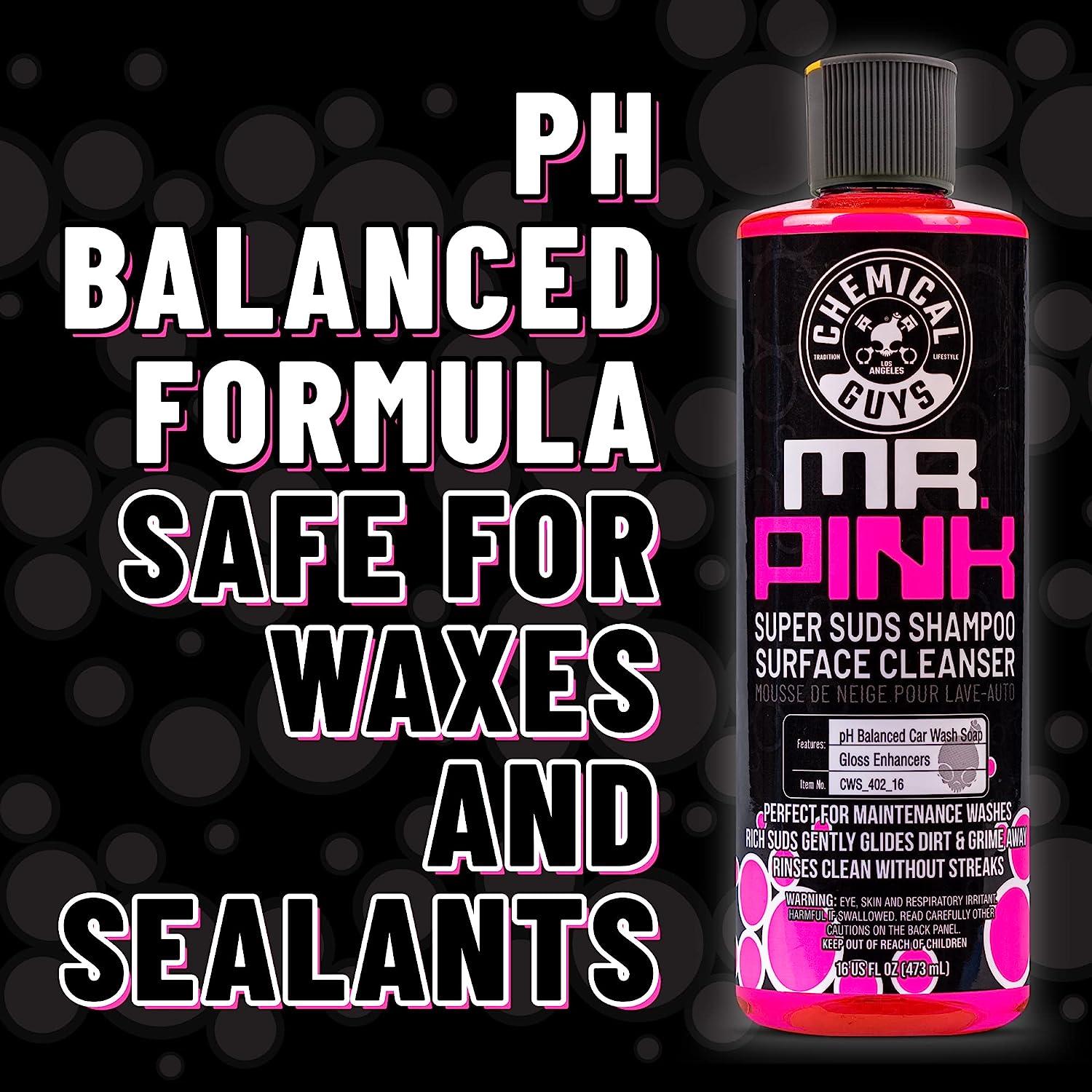 Chemical Guys CWS_402_64BK Car Wash Detailing Bucket, Mitt &amp; Accessories Bundle (6 Items) Featuring Mr. Pink Foaming Car Wash Soap, 64 fl oz (Half Gallon) - Works on Cars, Trucks, SUVs, RVs &amp; More