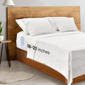 LuxClub 4 PC Extra Deep Pocket Sheets &amp; Pillowcases Set - Hotel Bedding Silky Soft Eco Friendly Wrinkle Free Ultra Soft Cooling Bed Sheet Set deep Pocket up to 21" (Twin, White)