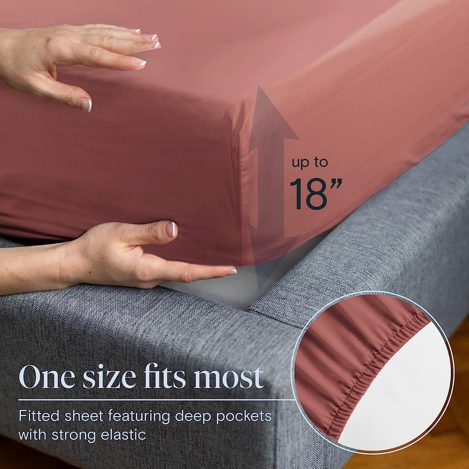 LuxClub 6 PC King Size Sheet Set Bamboo Sheets Deep Pockets 18" Eco Friendly Wrinkle Free Cooling Sheets Machine Washable Hotel Bedding Silky Soft - Salmon Pink King
