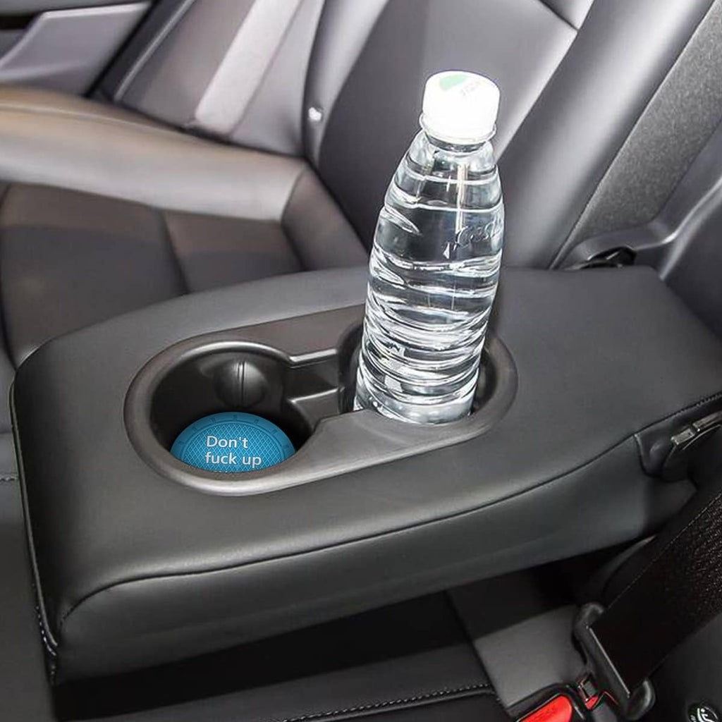 8sanlione 2 Pack Car Cup Holder Coasters, 2.75 Inch Non-Slip PVC Insert Cup Coaster, Anti-Scratch Auto Cup Mats for Women Men, Vehicle Interior Accessories for Car, SUV, Truck (D Light Blue/2PCS)