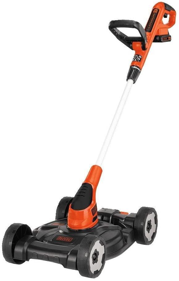 BLACK+DECKER 3-in-1 Lawn Mower, String Trimmer and Edger, 12-Inch, Cordless (MTC220)