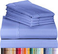 LuxClub 6 PC Queen Sheet Set Bamboo Sheets Deep Pockets 18" Eco Friendly Wrinkle Free Cooling Sheets Machine Washable Hotel Bedding Silky Soft - Violet Blue Queen
