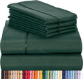 LuxClub 6 PC Full Size Sheet Set Bamboo Sheets Deep Pockets 18" Eco Friendly Wrinkle Free Cooling Sheets Machine Washable Hotel Bedding Silky Soft - Emerald Full