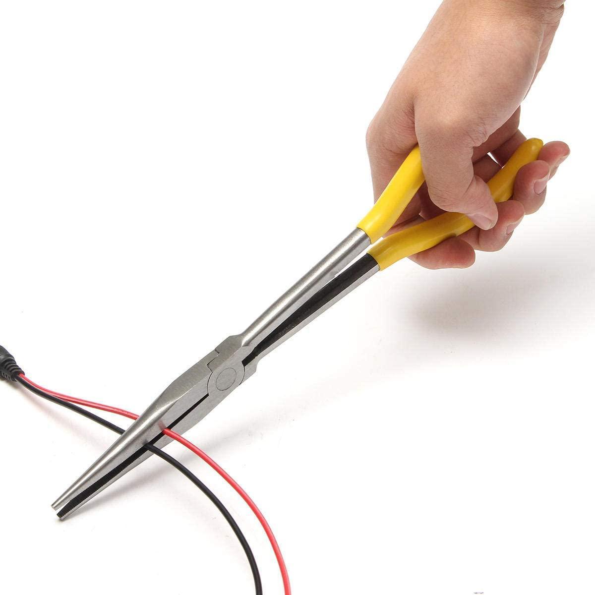 LFDHSF Pliers Tool 4Pcs 11 inch Bent Mechanic Equipment Hand Tool Set Extra Long Nose Pliers Straight Pliers Tool
