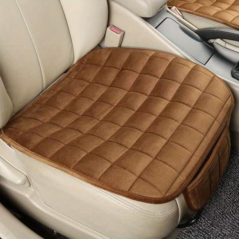 1pc Car Seat Cushion, Non-Slip Rubber Bottom With StoraPouch, Premium Comfort Memory Foam, Driver Seat Back Seat Cushion, Car Seat Pad Universal