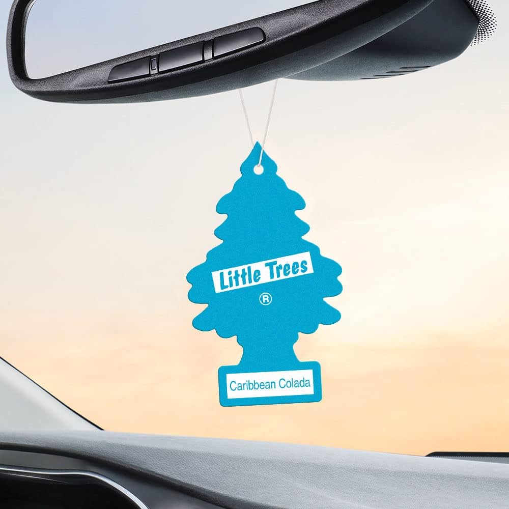 LITTLE TREES Air Fresheners Car Air Freshener. Hanging Tree Provides Long Lasting Scent for Auto or Home. Caribbean Colada, 24 Air Fresheners