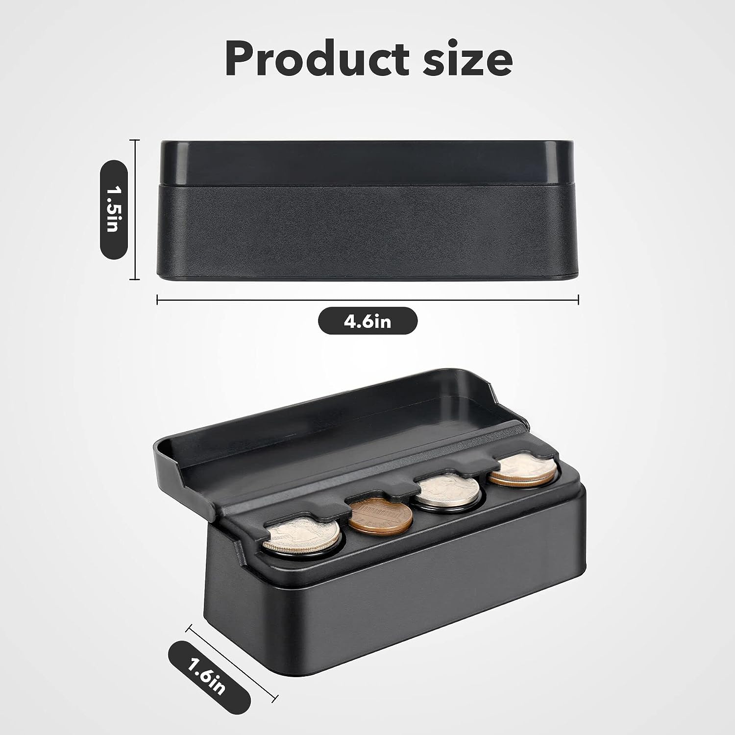 SINGARO Coin Holder for Car, Universal Car Coin Change Organizer, Car Coin Holder Compatible with Coins of Different Sizes, Car Interior Accessories, Suitable for Most Cars, Trucks