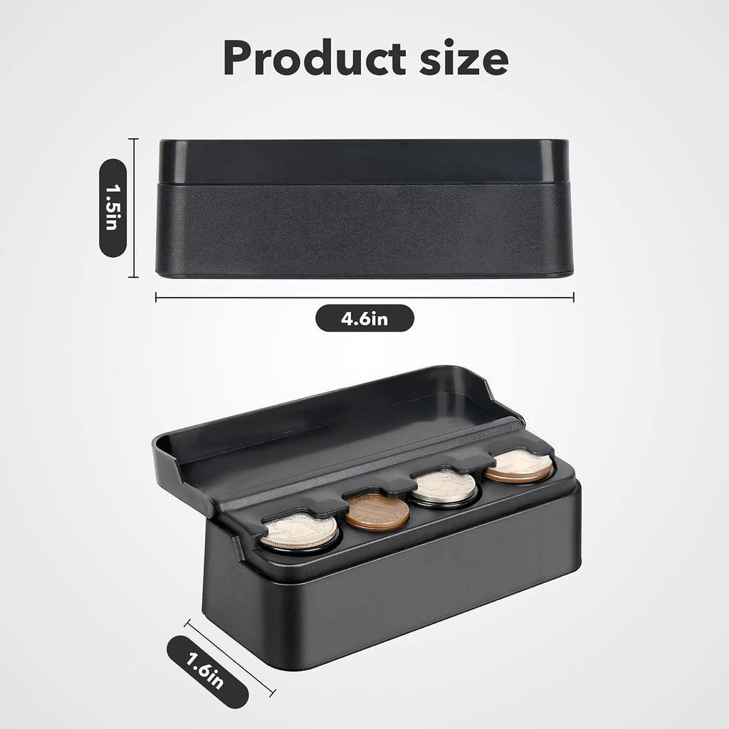 SINGARO Coin Holder for Car, Universal Car Coin Change Organizer, Car Coin Holder Compatible with Coins of Different Sizes, Car Interior Accessories, Suitable for Most Cars, Trucks(2 Pack)