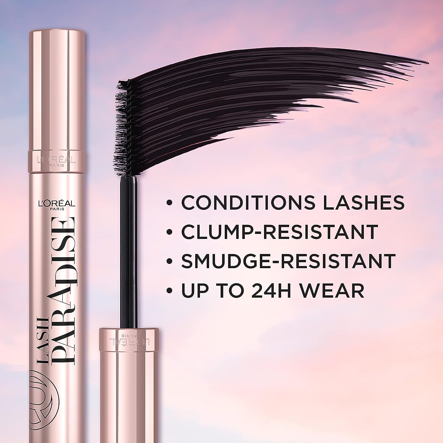 L'Oreal Paris Voluminous Makeup Lash Paradise Mascara, Black, 0.25 Fl Oz (Pack of 2) Packaging May Vary