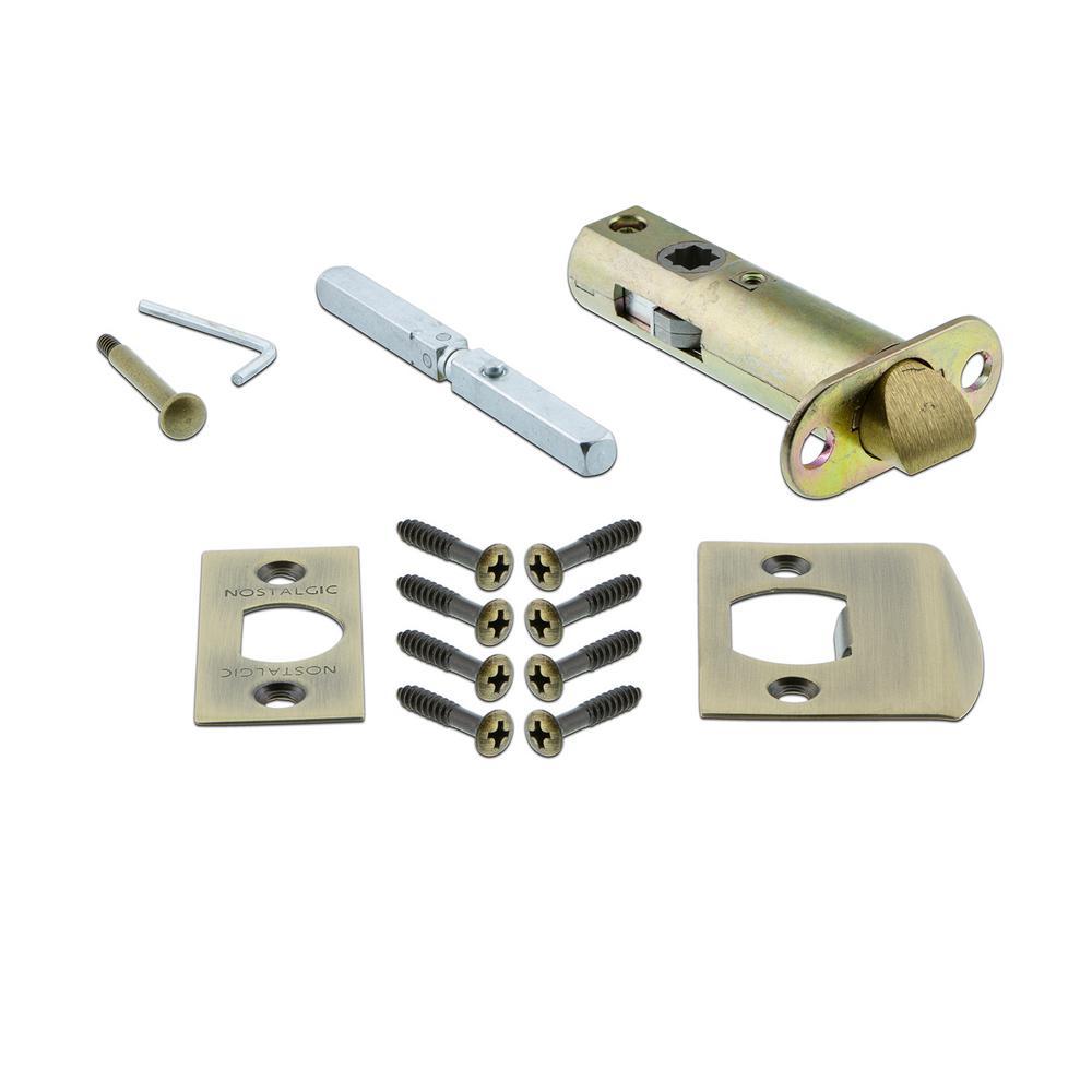York Plate 2-3/8 in. Backset Antique Brass Privacy Bed/Bath Waldorf Door Knob
