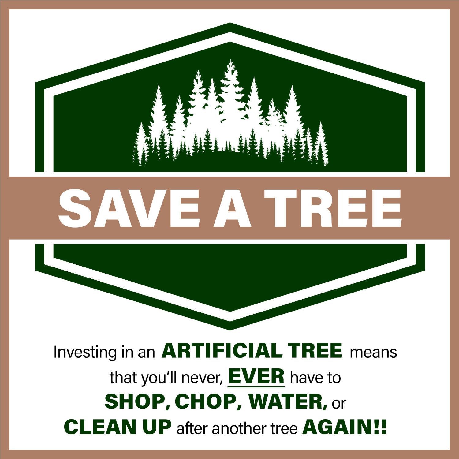 Fraser Hill Farm Green Unlit Pine Christmas Tree, 7.5'