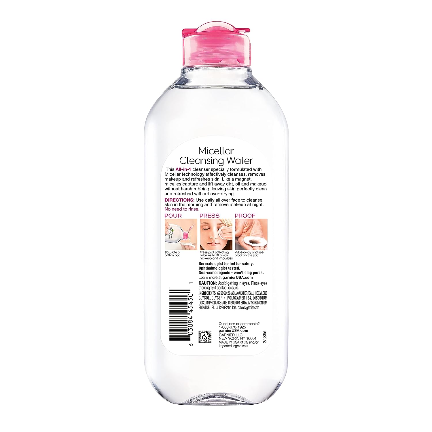 Garnier SkinActive Micellar Water for All Skin Types, Facial Cleanser &amp; Makeup Remover, 13.5 Fl Oz (400mL), 1 Count (Packaging May Vary)