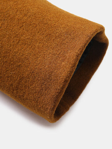 mens double breasted woolen lapel british style overcoats with scarf