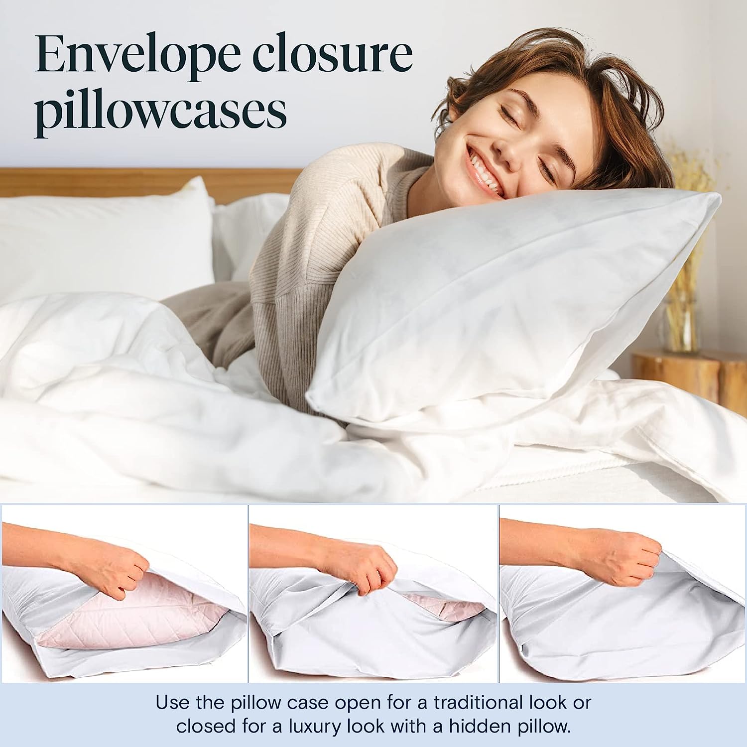 LuxClub 6 PC Full Size Sheet Set Bamboo Sheets Deep Pockets 18" Eco Friendly Wrinkle Free Cooling Sheets Machine Washable Hotel Bedding Silky Soft - White Full