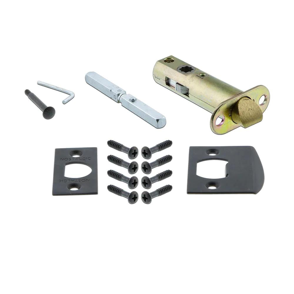 York Plate 2-3/8 in. Backset Oil-Rubbed Bronze Privacy Bed/Bath Crystal Glass Door Knob