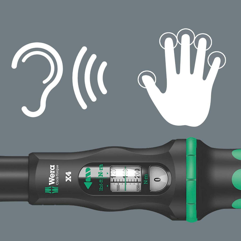 WClick-Torque X 4 torque wrench for insert tools, 14x18 x 40-200 Nm, black/green