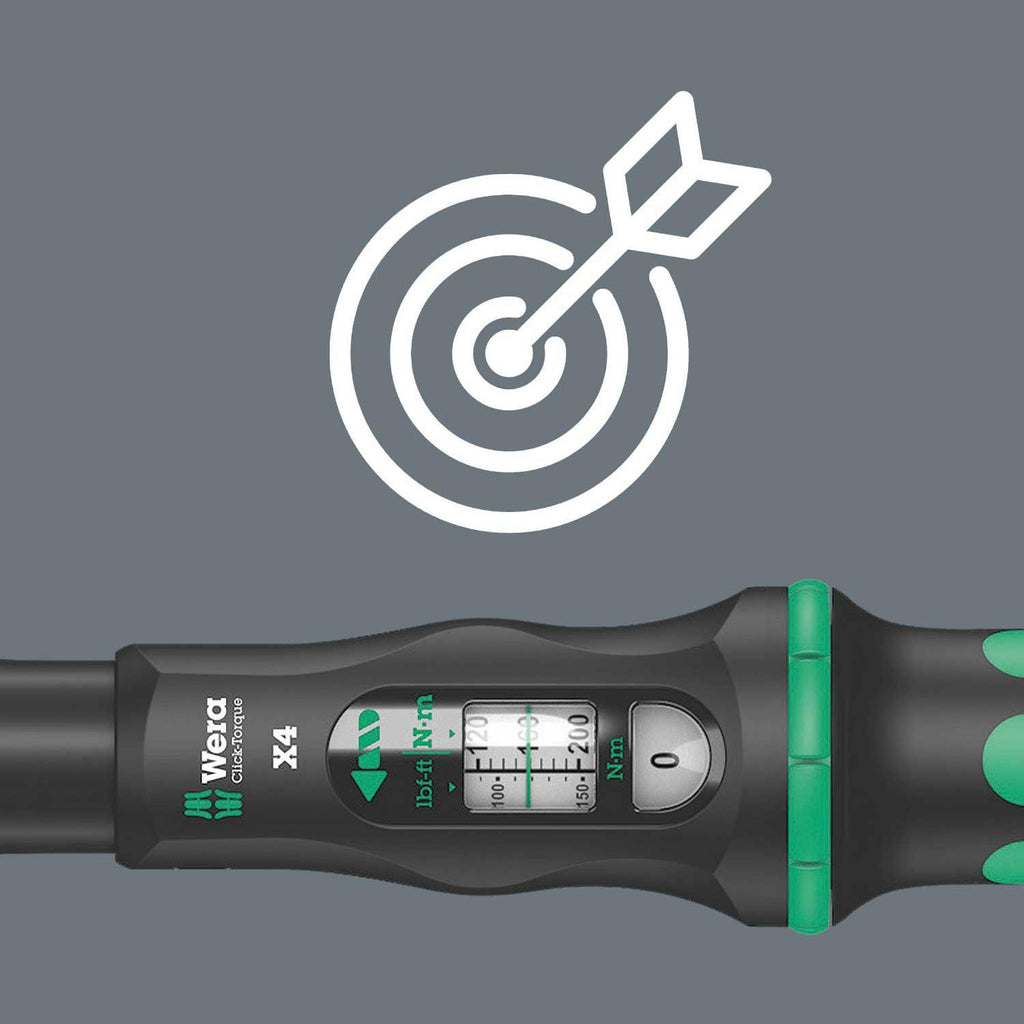 WClick-Torque X 4 torque wrench for insert tools, 14x18 x 40-200 Nm, black/green