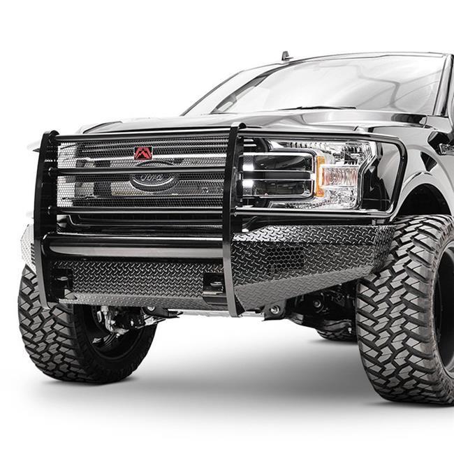 2023 F150 Black Steel Full Grill Guard with Tow Hooks