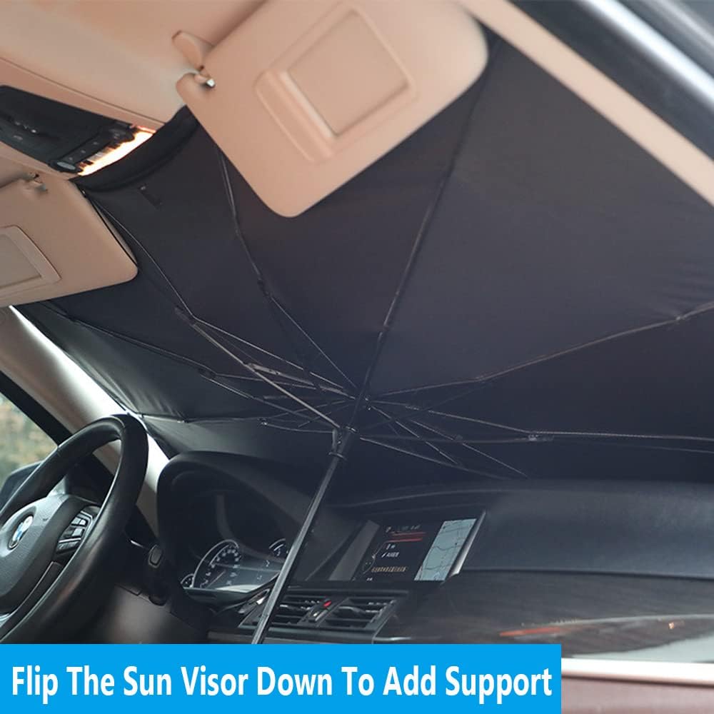 Coricha Windshield Sunshade Umbrella Brella Shade for Car Sun Shade Cover 31 * 57" As Seen on TV UV Block Front Window Heat Insulation Protection (Red Eyes)