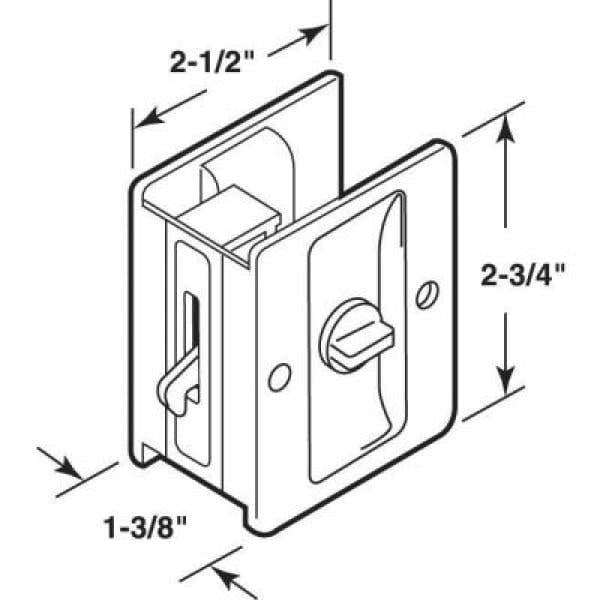 Polished Chrome, Pocket Door Privacy Lock