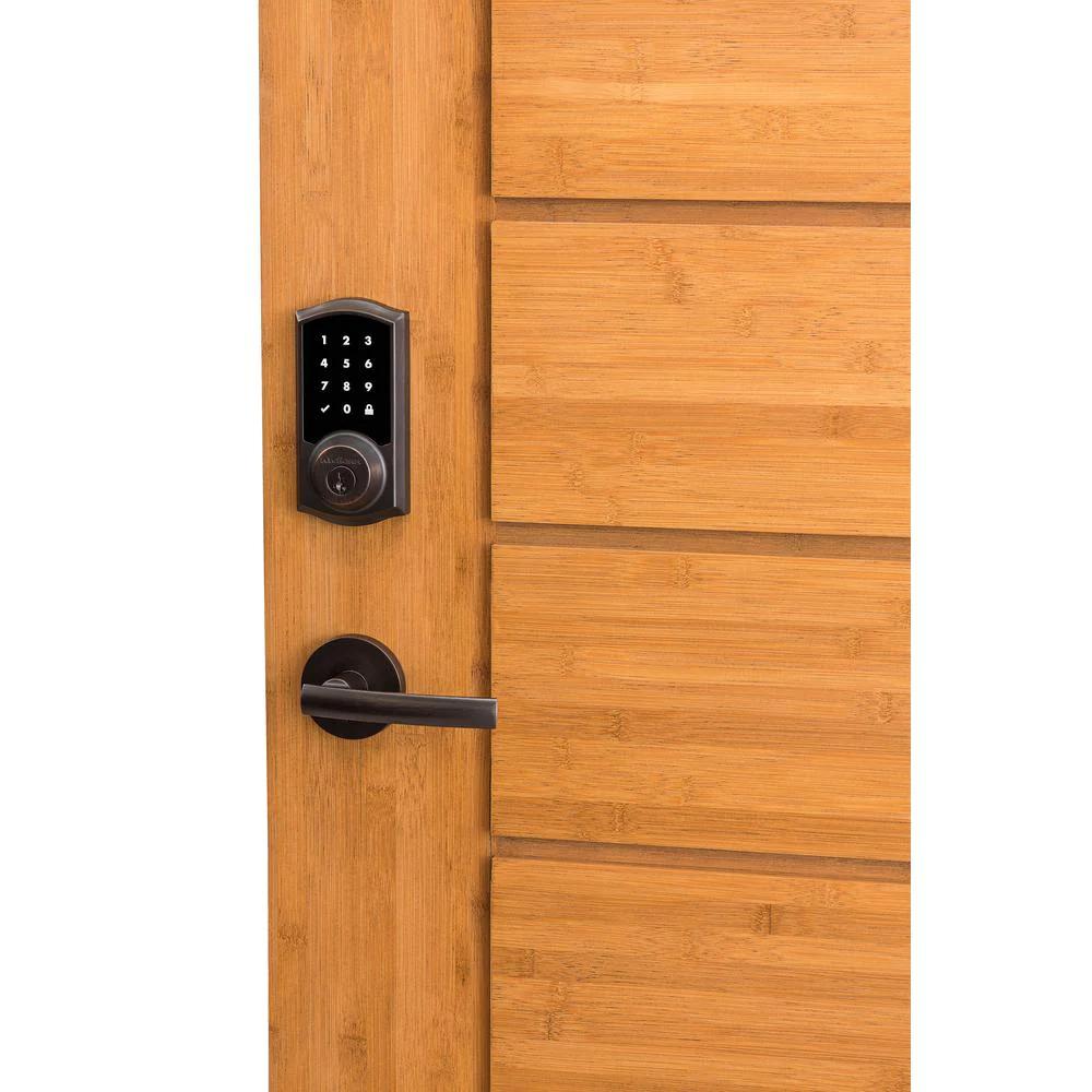 SmartCode 915 Touchscreen Venetian Bronze Single Cylinder Electronic Deadbolt with Avalon Handleset and Tustin Lever