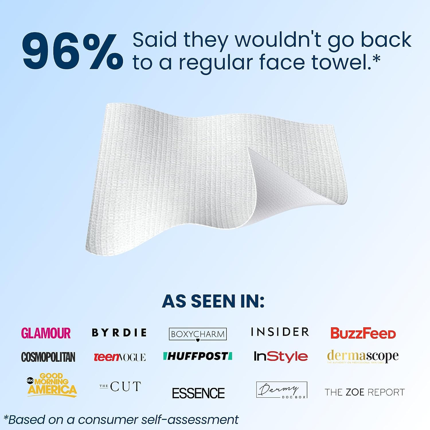 Clean Skin Club Clean Towels XL, USDA Certified 100‪%‬ Biobased Dermatologist Approved Face Towel, Disposable Face Towelette, Facial Washcloth, Makeup Remover Dry Wipes, Ultra Soft, 150 count, 3 pack