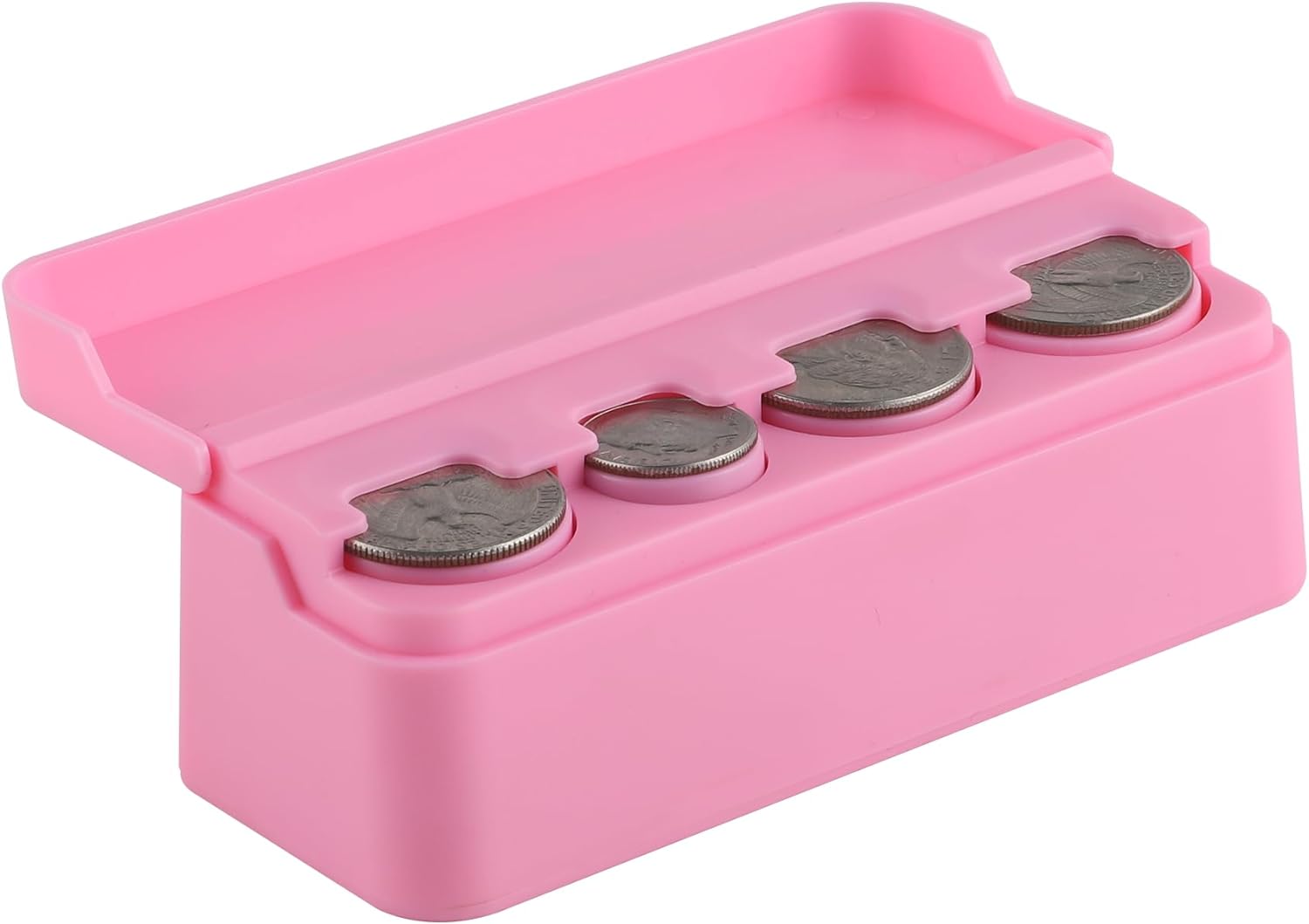 SINGARO Coin Holder for Car, Universal Car Coin Change Organizer, Car Coin Holder Compatible with Coins of Different Sizes, Car Interior Accessories, Suitable for Most Cars, Trucks(Pink)