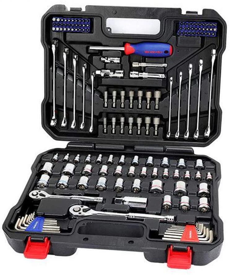 PENFU Wrench 145PC Tools Set for Car Repair Ratchet Wrenches 1/4" and 3/ Dr. Socket Set Wrench Set Home Tools Hand Repair Tool