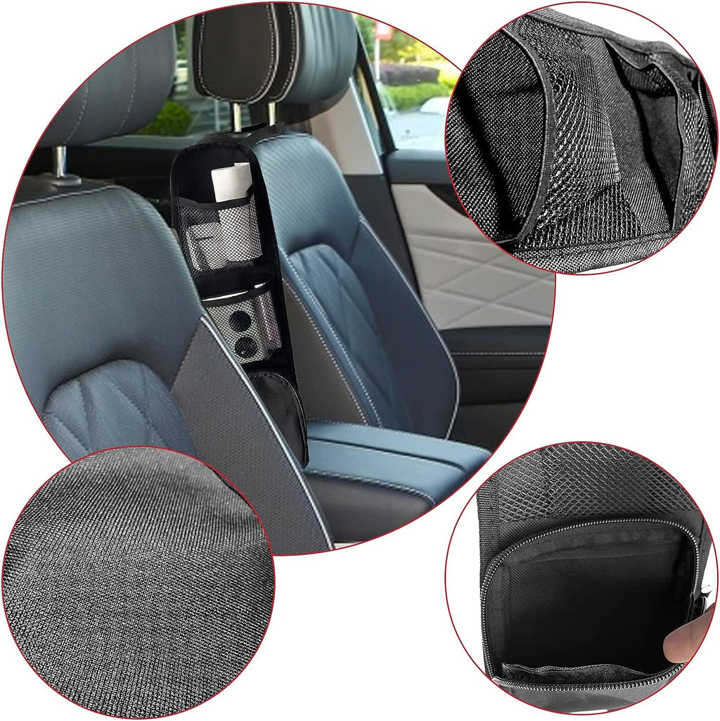 QUICTO 2PCS Car Seat Storage Hanging Bag, Multi-Pocket Seat Side Organizer, Car Multifunctional Mesh Net Pocket, Can Hold Mobile Phone, Wallet, Glasses, Suitable for Cars, SUVs, Trucks