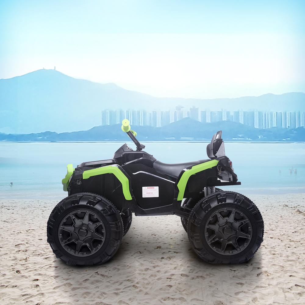Kids Electric Ride ON Toys, Quad Ride ON Toys 12 Volt Car, 4-Wheeler ATV Ride ON Car w/ 3.7mph Max, 2 Speed, LED Lights, AUX Jack, Radio, Powered Motorcycle for Boys, 3-8 Years Old, Green, W1857