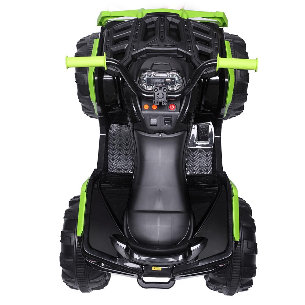 Kids Electric Ride ON Toys, Quad Ride ON Toys 12 Volt Car, 4-Wheeler ATV Ride ON Car w/ 3.7mph Max, 2 Speed, LED Lights, AUX Jack, Radio, Powered Motorcycle for Boys, 3-8 Years Old, Green, W1857