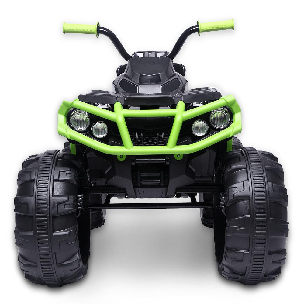 12 Volt Ride ON Toys, Battery Powered Ride ON Toys Car, 4-Wheeler ATV Ride ON Car w/ 3.7mph Max, 2 Speed, LED Lights, AUX Jack, Radio, Electric Motorcycle for Boys, 3-8 Years Old, Green, W1879