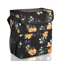 SIBOFUEGO Cute Car Trash Can with Lid - Leak Proof Hanging Waterproof Garbage Can with Storage Pockets Multipurpose Collapsible Car Organizer (Flower)