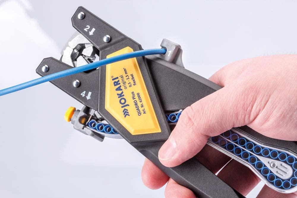 JOKARI QUADRO PLUS Set (Part 62000) Ratcheting Multi-Function Tool for Cutting, Stripping, Twisting &amp; Crimping Wire