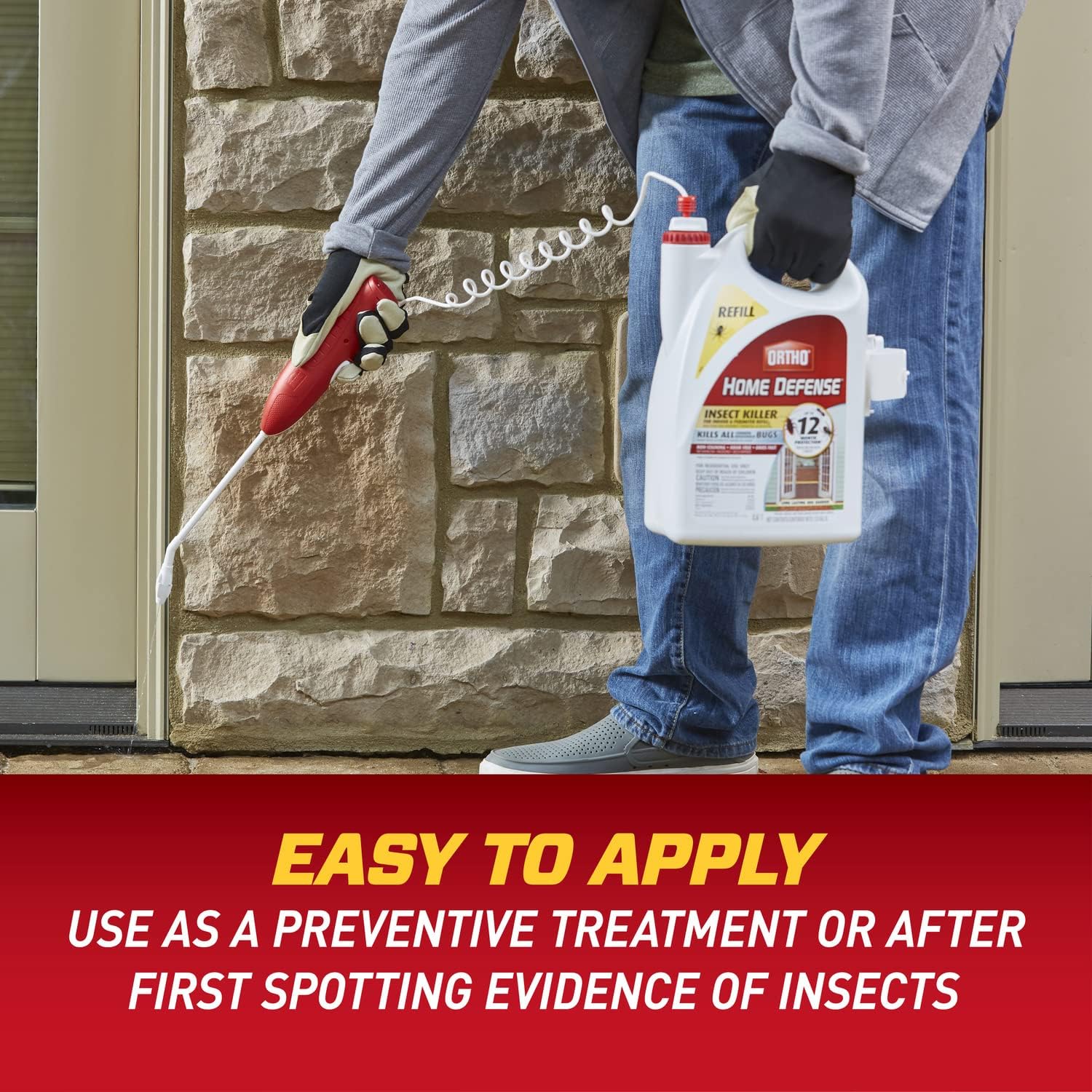 Ortho Home Defense Insect Killer for Indoor &amp; Perimeter2 and Refill Bundle: Long Lasting Bug Barrier, Kills Ants, Roaches, Spiders, 1 gal.